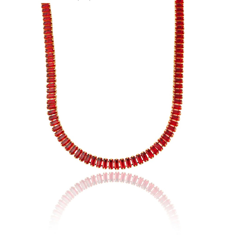 NWT Red Choker Tennis Necklace
